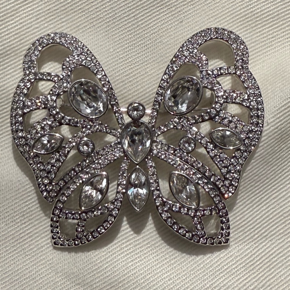 SWAROVSKI Venera Crystal Brooch White Butterfly